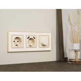 MA305510 Комплект механизма светорегулятора универсального ALFA Бежевый глянец 25-600W/LED 5-300W QUANT (AP3055, VM136)