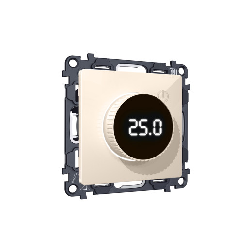 MA305810 Комплект механизма терморегулятора с цифровым дисплеем с подсветкой и датчиком для теплого пола ALFA Бежевый глянец QUANT (AP3058, VM1385)