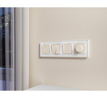 MA303020 Комплект механизма 2-кл проходного выключателя ALFA Бежевый глянец QUANT (AP3030, VM120)