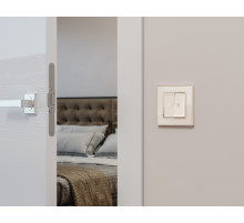 MA304035 Комплект механизма 2-кл проходного выключателя с подсветкой 5600K ALFA Бежевый глянец QUANT (AP3040, VM120, G25W)