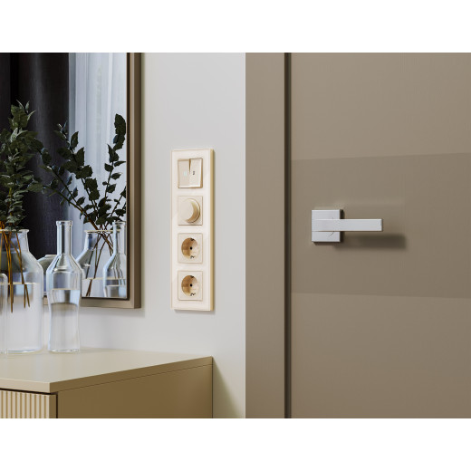 MA306010 Комплект механизма электрической розетки ALFA Бежевый глянец с/з на винтовых зажимах QUANT (AP3060, VM141)