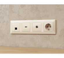 MA314010 Комплект механизма розетки HDMI 2.0 ALFA Бежевый глянец 40V/500mA 2.0GHz 5-18Gbit/s QUANT (AP3140, VM222)