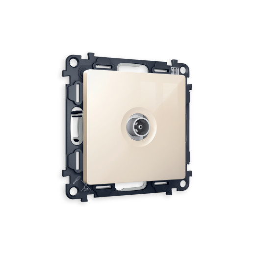 MA313010 Комплект механизма TV розетки оконечной ALFA Бежевый глянец 50-870 MHz 1dB QUANT (AP3130, VM202)