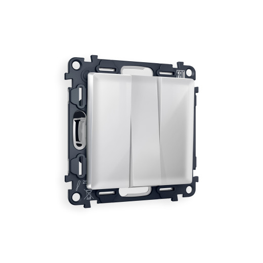 MA405010 Комплект механизма 3-кл выключателя ALFA Серебро глянец QUANT (AP4050, VM133)