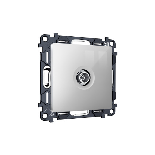 MA413005 Комплект механизм TV розетки оконечной экранированной 5-1000MHz 3dB ALFA Серебро глянец QUANT (AP4130, VM199)