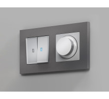 MA404040 Комплект механизма 2-кл проходного выключателя с подсветкой 10000K ALFA Серебро глянец QUANT (AP4040, VM120, G29B)