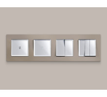 MA402035 Комплект механизма 1-кл проходного выключателя с подсветкой 5600K ALFA Серебро глянец QUANT (AP4020, VM105, G25W)