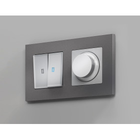 MA405510 Комплект механизма светорегулятора универсального ALFA Серебро глянец 25-600W/LED 5-300W QUANT (AP4055, VM136)