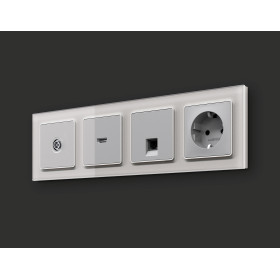 MA413005 Комплект механизм TV розетки оконечной экранированной 5-1000MHz 3dB ALFA Серебро глянец QUANT (AP4130, VM199)