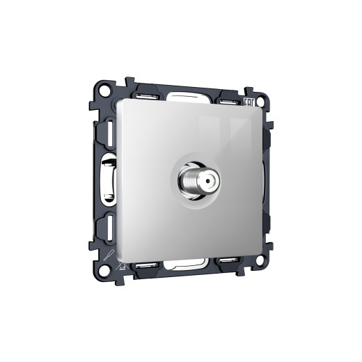 MA413050 Комплект механизма TV розетки SAT 5-2400MHz 3.5dB ALFA Серебро глянец QUANT (AP4130, VM215)