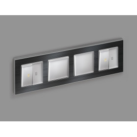 MA401010 Комплект механизма 1-кл выключателя ALFA Серебро глянец QUANT (AP4010, VM101)