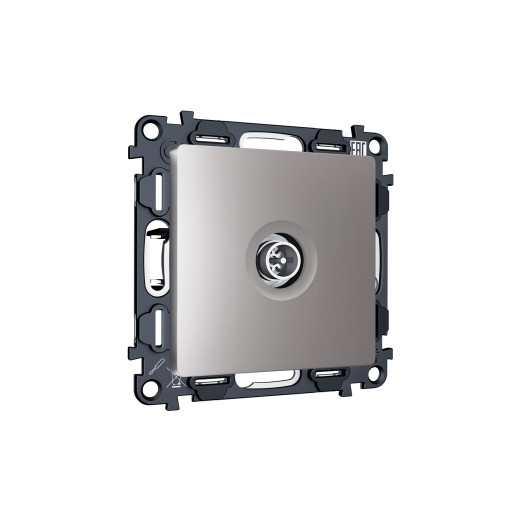 MA513005 Комплект механизма TV розетки оконечной экранированной 5-1000MHz 3dB ALFA Сталь матовый QUANT (AP5130, VM199)