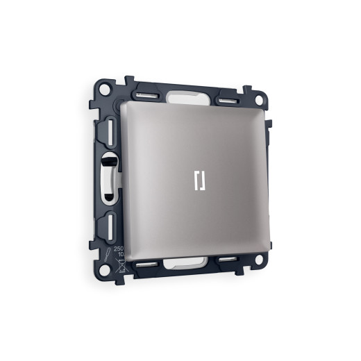 MA502035 Комплект механизма 1-кл проходного выключателя с подсветкой 5600K ALFA Сталь матовый QUANT (AP5020, VM105, G25W)