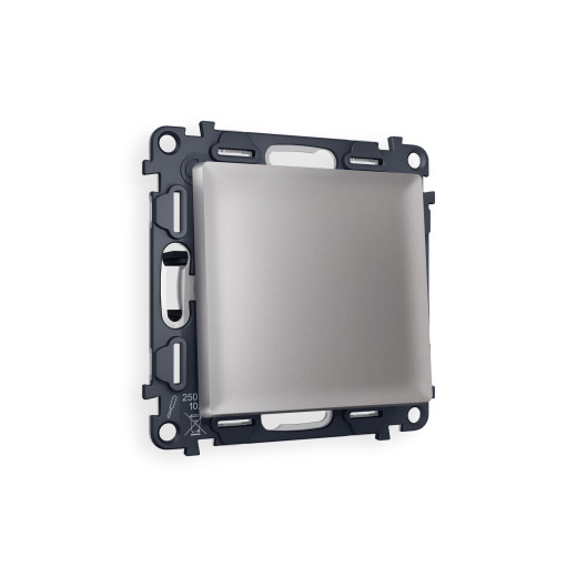 MA501030 Комплект механизма 1-кл перекрестного выключателя ALFA Сталь матовый QUANT (AP5010, VM112)