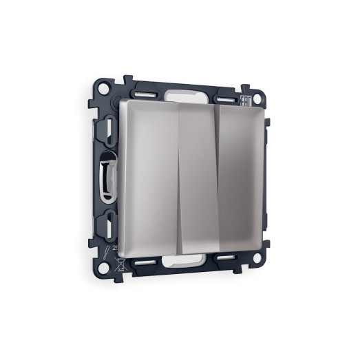 MA505010 Комплект механизма 3-кл выключателя ALFA Сталь матовый QUANT (AP5050, VM133)