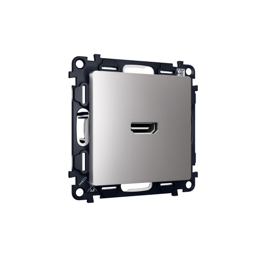 MA514010 Комплект механизма розетки HDMI 2.0 ALFA Сталь матовый 40V/500mA 2.0GHz 5-18Gbit/s QUANT (AP5140, VM222)