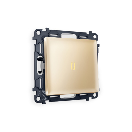 MA602030 Комплект механизма 1-кл проходного выключателя с подсветкой 3200K ALFA Шампань QUANT (AP6020, VM105, G22Y)