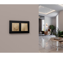 MA603030 Комплект механизм 2-клавишного перекрестного выключателя 10A-250V ALFA Шампань QUANT (AP6030, VM125)