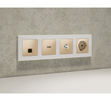 MA613050 Комплект механизма TV розетки SAT 5-2400MHz 3.5dB ALFA Шампань QUANT (AP6130, VM215)