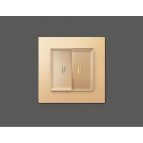 MA604010 Комплект механизма 2-кл выключателя с подсветкой 3200K ALFA Шампань QUANT (AP6040, VM115, G11Y)
