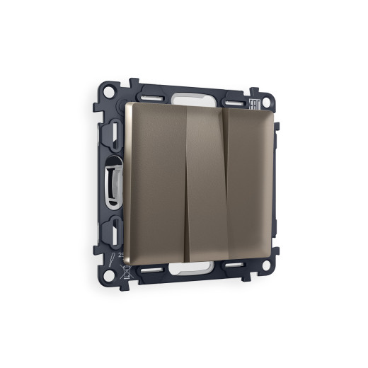 MA635010 Комплект механизма 3-кл выключателя ALFA Темная бронза матовый 10A-250V QUANT (AP6350, VM133)