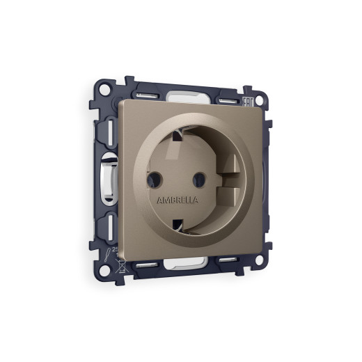 MA636010 Комплект механизма электрической розетки ALFA Темная бронза матовый с/з на винтовых зажимах QUANT (AP6360, VM141)