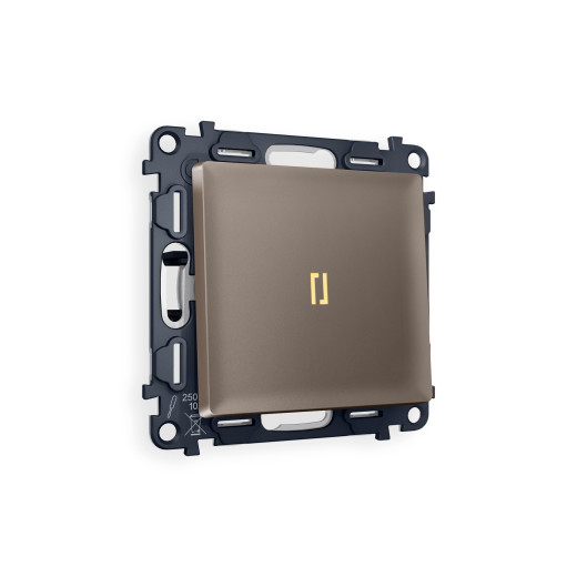 MA632010 Комплект механизма 1-кл выключателя с подсветкой 3200K ALFA Темная бронза матовый QUANT (AP6320, VM101, G11Y)