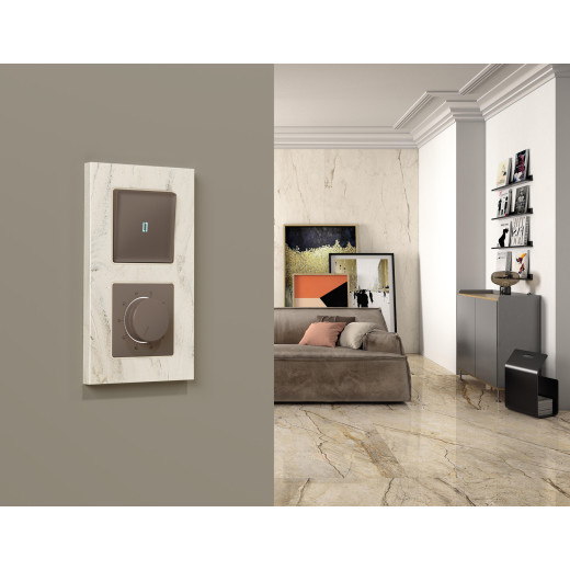 MA635710 Комплект механизма терморегулятора с датчиком для теплого пола с подсветкой 16A-250V ALFA Темная бронза матовый QUANT (AP6357, VM1381)