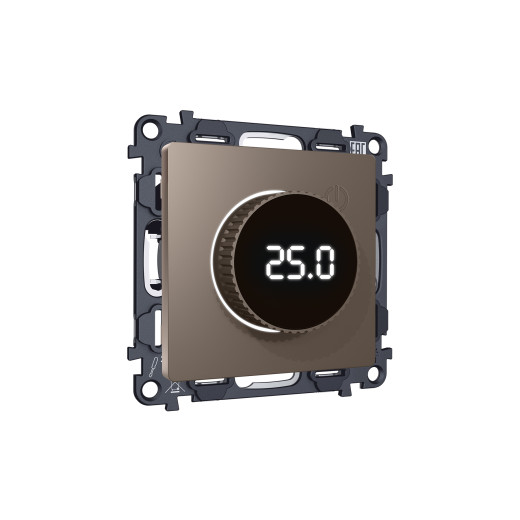 MA635810 Комплект мех-ма термор-ра с цифровым дисплеем с подсветкой и датчиком для теплого пола ALFA Темная бронза матовый QUANT (AP6358, VM1385)