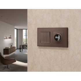 MA635810 Комплект мех-ма термор-ра с цифровым дисплеем с подсветкой и датчиком для теплого пола ALFA Темная бронза матовый QUANT (AP6358, VM1385)