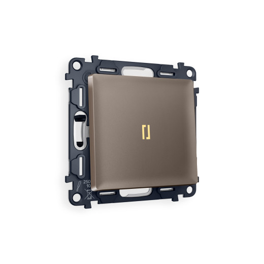 MA632030 Комплект механизма 1-кл проходного выключателя с подсветкой 3200K ALFA Темная бронза матовый QUANT (AP6320, VM105, G22Y)