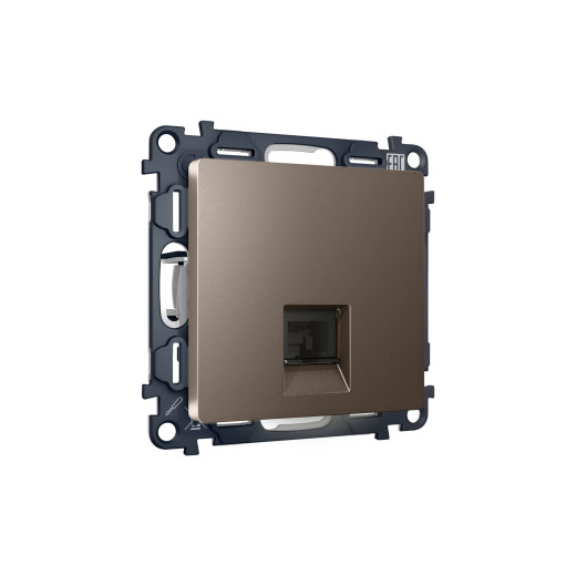 MA642030 Комплект механизма телефонной розетки ALFA Темная бронза матовый RJ-11(4P4C) с шторкой QUANT (AP6420, VM190)