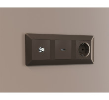 MA643050 Комплект механизма TV розетки SAT 5-2400MHz 3.5dB ALFA Темная бронза матовый QUANT (AP6430, VM215)