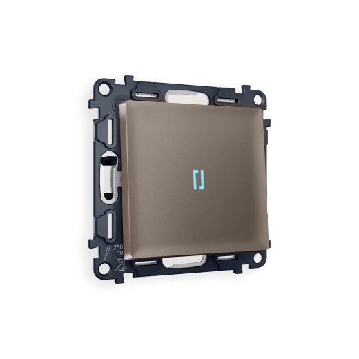 MA632040 Комплект механизма 1-кл проходного выключателя с подсветкой 10000K ALFA Темная бронза матовый QUANT (AP6320, VM105, G29B)