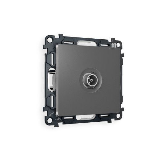 MA663030 Комплект механизма TV розетки проходной ALFA Антрацит серый 5-1000 MHz 4dB QUANT (AP6630, VM211)