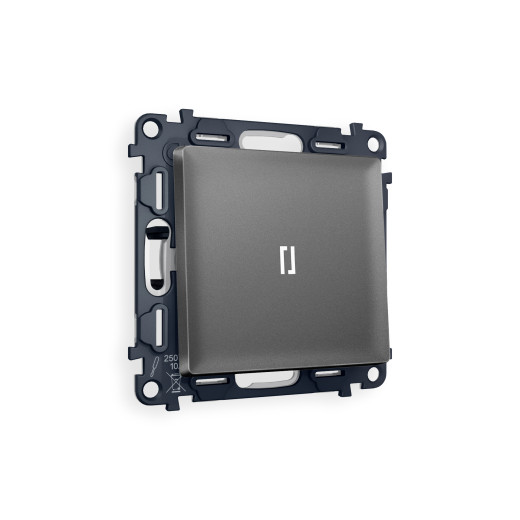 MA652035 Комплект механизма 1-кл проходного выключателя с подсветкой 5600K ALFA Антрацит серый QUANT (AP6520, VM105, G25W)