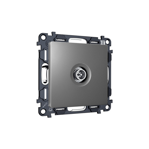 MA663005 Комплект механизма TV розетки оконечной экранированной 5-1000MHz 3dB ALFA Антрацит серый QUANT (AP6630, VM199)