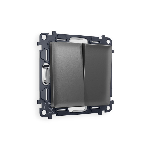 MA653010 Комплект механизма 2-кл выключателя ALFA Антрацит серый QUANT (AP6530, VM115)