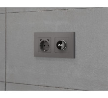 MA660510 Комплект механизма электрической розетки 2USB С+C 20W с/з на винтовых зажимах 16A-250V ALFA Антрацит серый QUANT (AP6605, VM165)