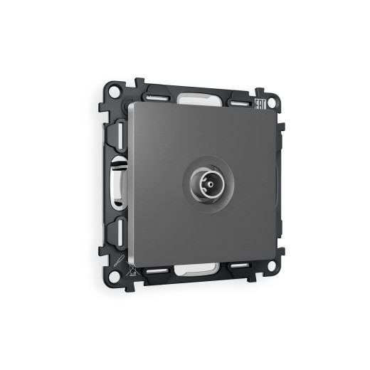 MA663010 Комплект механизма TV розетки оконечной ALFA Антрацит серый 50-870 MHz 1dB QUANT (AP6630, VM202)