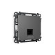 MA662030 Комплект механизма телефонной розетки ALFA Антрацит серый RJ-11(4P4C) с шторкой QUANT (AP6620, VM190)