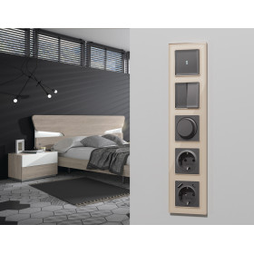 MA653010 Комплект механизма 2-кл выключателя ALFA Антрацит серый QUANT (AP6530, VM115)