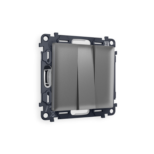 MA655010 Комплект механизма 3-кл выключателя ALFA Антрацит серый QUANT (AP6550, VM133)