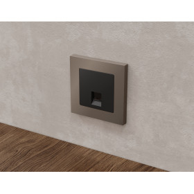 MA812005 Комплект механизма компьютерной розетки RJ-45 экранированной с автоматической защитной шторкой ALFA Черный матовый QUANT (AP8120, VM185)