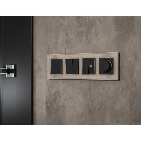 MA803020 Комплект механизма 2-кл проходного выключателя ALFA Черный матовый QUANT (AP8030, VM120)