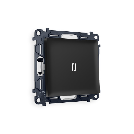 MA802015 Комплект механизма 1-кл выключателя с подсветкой 5600K ALFA Черный матовый QUANT (AP8020, VM101, G25W)