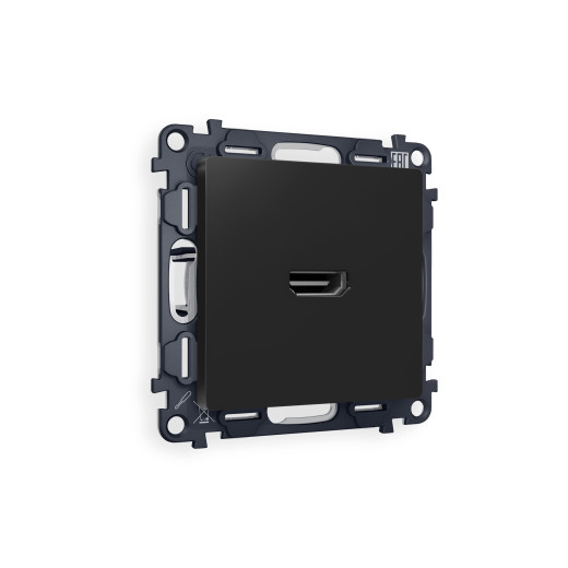 MA814010 Комплект механизма розетки HDMI 2.0 ALFA Черный матовый 40V/500mA 2.0GHz 5-18Gbit/s QUANT (AP8140, VM222)