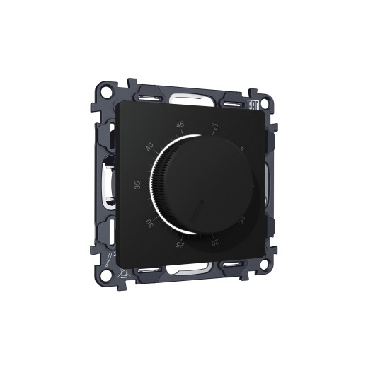 MA805710 Комплект механизма терморегулятора с датчиком для теплого пола с подсветкой 16A-250V ALFA Черный матовый QUANT (AP8057, VM1381)