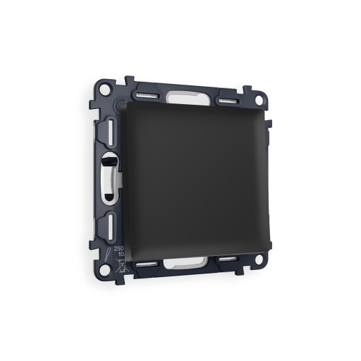 MA801020 Комплект механизма 1-кл проходного выключателя ALFA Черный матовый QUANT (AP8010, VM105)