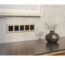 MA813030 Комплект механизма TV розетки проходной ALFA Черный матовый 5-1000 MHz 4dB QUANT (AP8130, VM211)